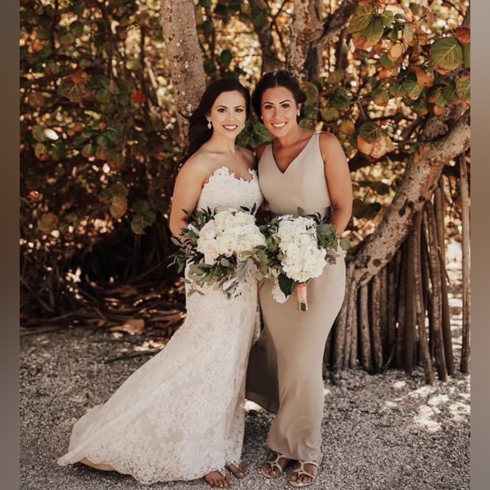 Vera Wang Neutral Colored Bridesmaid Dress